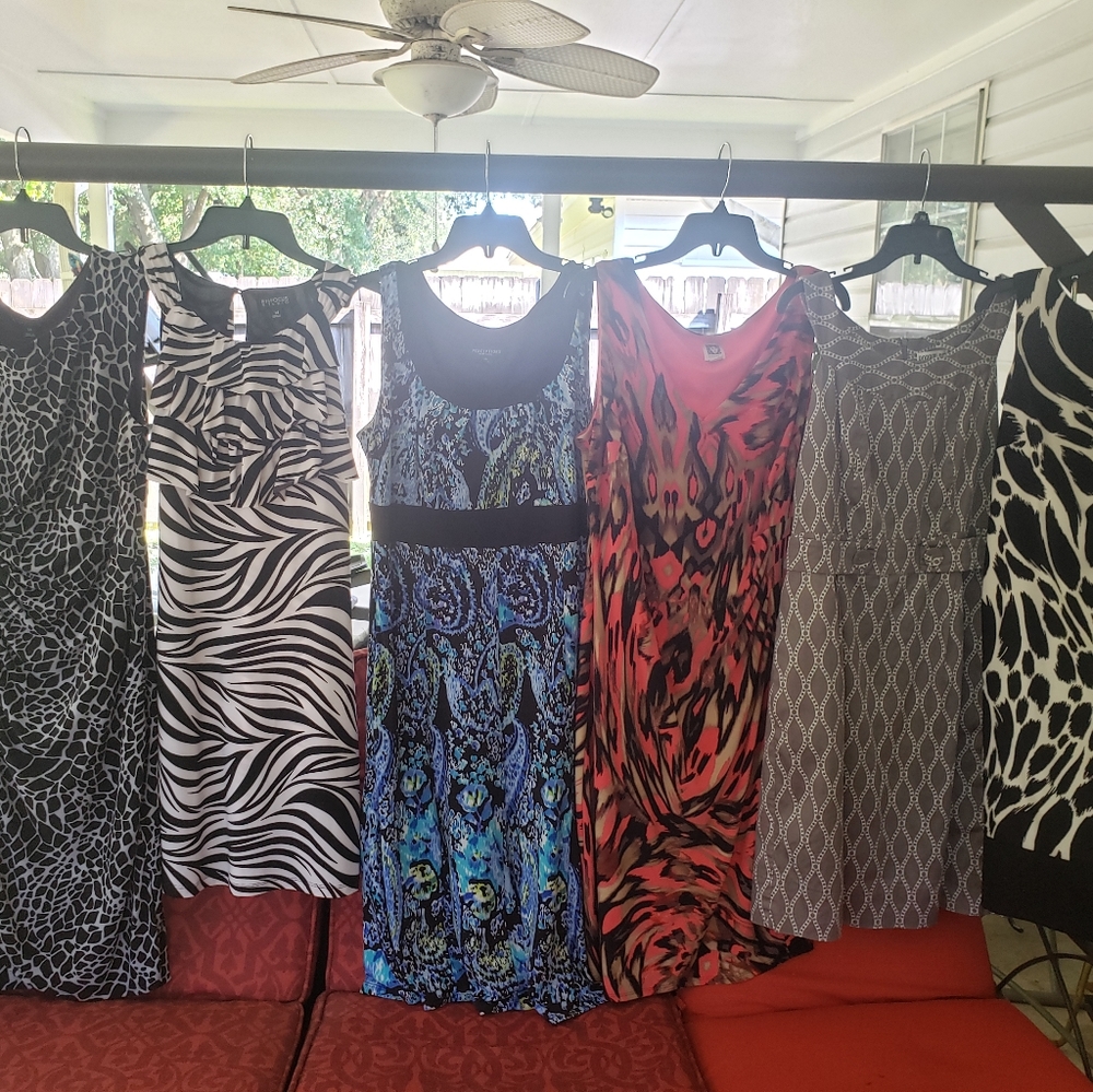 Bundle 6 Dresses Sz 12 / 14 Knee Sleeveless